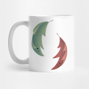 Falling and Dancing Autumn Leaves Illustration Mug